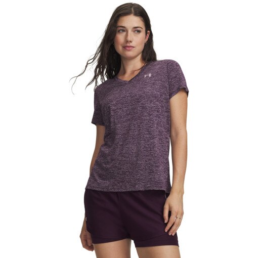 Obrazek dla: UNDER ARMOUR Damska koszulka treningowa Under Armour Tech SSV Twist  fioletowa Fioletowy