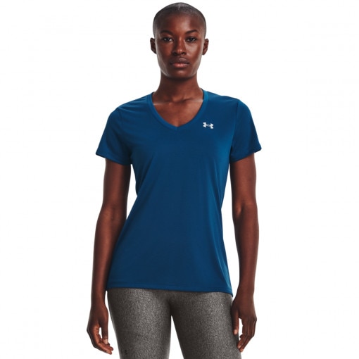 UNDER ARMOUR Damska koszulka treningowa Under Armour Tech SSV Solid granatowa Granatowy