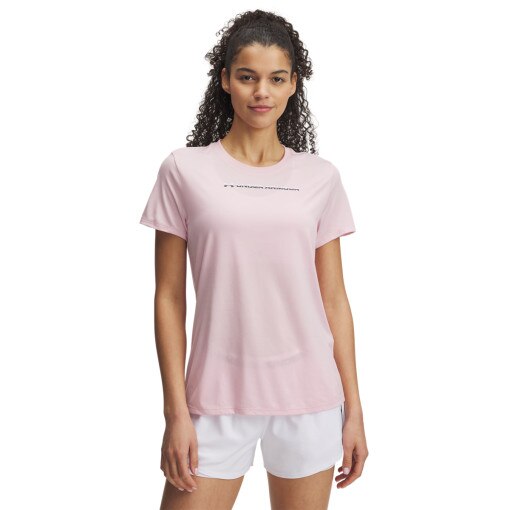 UNDER ARMOUR Damska koszulka treningowa Under Armour UA Tech PTH Graphic SSC  różowa Różowy