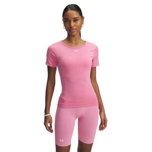 UNDER ARMOUR Damska koszulka treningowa Under Armour Vanish Seamless Washed SS  różowa Różowy