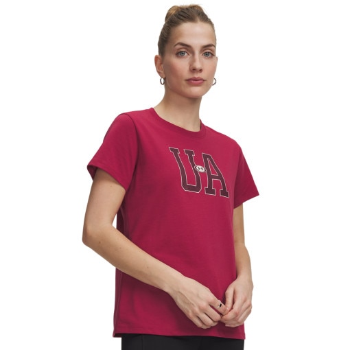 Obrazek dla: UNDER ARMOUR Damska koszulka z krótkim rękawem Under Armour UA W ICON FLCE GRAPHC SS  czerwona Czerwony