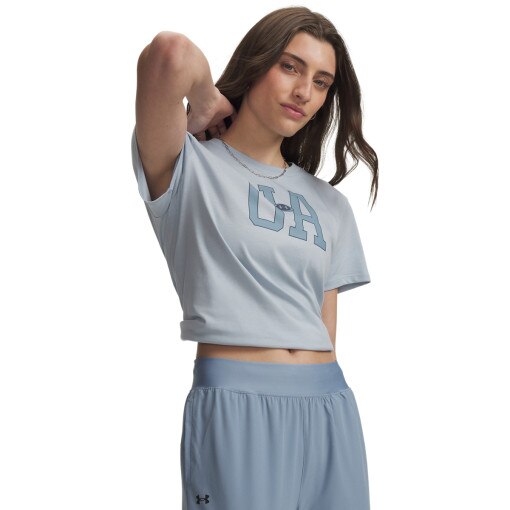 Obrazek dla: UNDER ARMOUR Damska koszulka z krótkim rękawem Under Armour UA W ICON FLCE GRAPHC SS  niebieska Niebieski