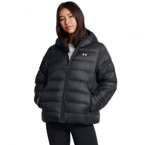 UNDER ARMOUR Damska kurtka z puchem naturalnym Under Armour Legend Down Hooded Jacket  czarna Czarny