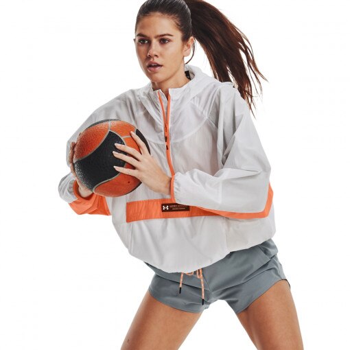 UNDER ARMOUR Damska kurtka treningowa Under Armour Rush Woven Anorak biała Biały