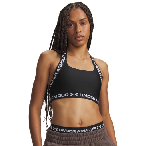 Obrazek dla: UNDER ARMOUR Damski biustonosz treningowy Under Armour HeatGear Mid TBack  czarny Czarny