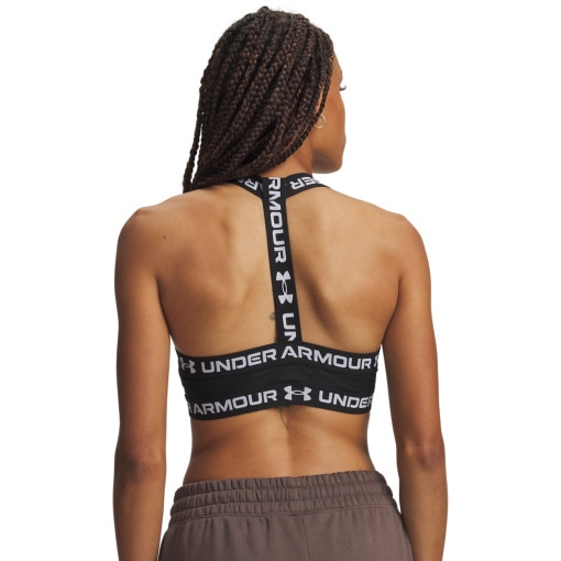 Damski biustonosz treningowy Under Armour HeatGear Mid T-Back - czarny
