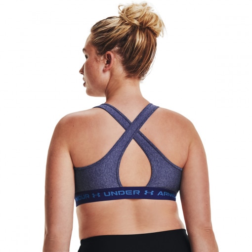 Biustonosz treningowy UNDER ARMOUR UA Crossback Mid Heather Bra - granatowy