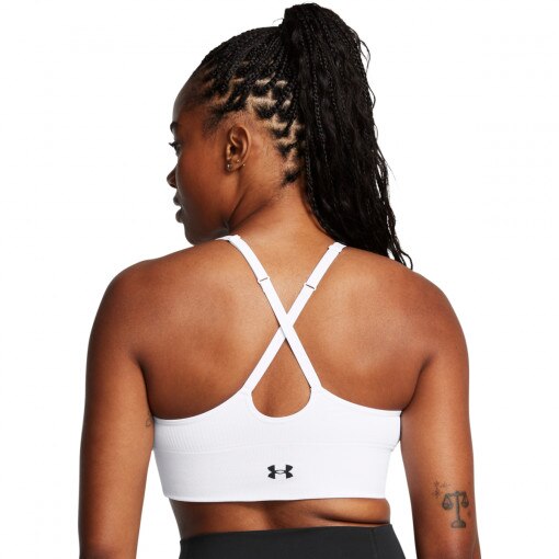 Damski biustonosz treningowy Under Armour Vanish Seamless Low Bra - biały