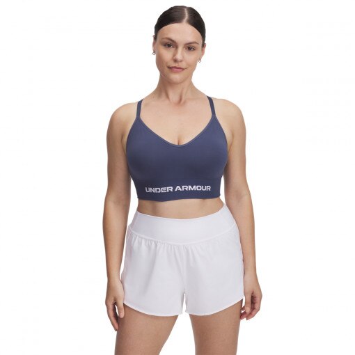 UNDER ARMOUR Damski biustonosz treningowy Under Armour Vanish Seamless Low Bra  granatowy Granatowy