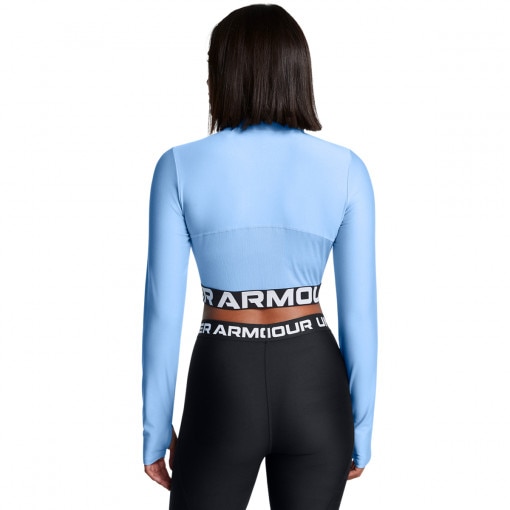 Damski longsleeve treningowy Under Armour Heatgear Rib 1/4 Zip Ls - niebieski