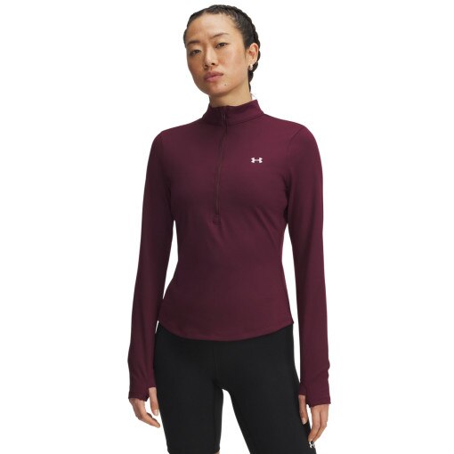 UNDER ARMOUR Damski longsleeve treningowy Under Armour Motion 1/2 Zip EMEA  bordowy Bordowy