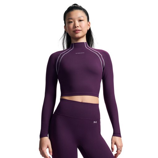 Obrazek dla: UNDER ARMOUR Damski longsleeve treningowy Under Armour Motion LS Mock  fioletowy Fioletowy