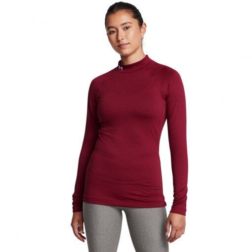 UNDER ARMOUR Damski longsleeve treningowy Under Armour UA CG Authentics Mockneck czerwony Czerwony