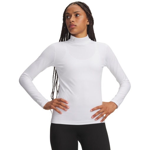 Obrazek dla: UNDER ARMOUR Damski półgolf treningowy Under Armour UA ColdGear Mock  biały Biały