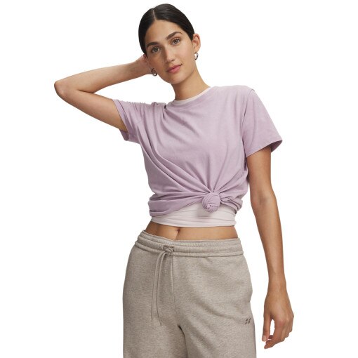 Obrazek dla: UNDER ARMOUR Damski tshirt bez nadruku Under Armour Rival Cotton Wash SS  fioletowy Fioletowy