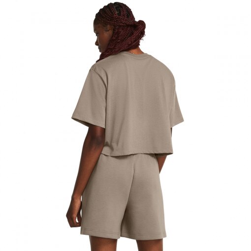 Damski t-shirt crop-top Under Armour Campus Boxy Crop SS - brązowy