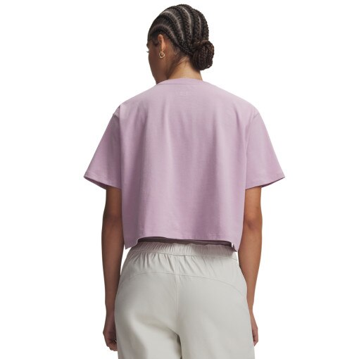 Damski t-shirt crop top Under Armour UA Rival Boxy Tee Solid - różowy