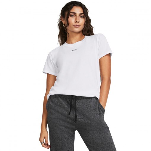 UNDER ARMOUR Damski tshirt z nadrukiem Under Armour UA Rival Core SS  biały Biały