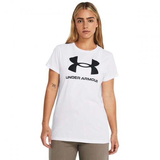 Obrazek dla: UNDER ARMOUR Damski tshirt z nadrukiem Under Armour UA Rival Logo SS  biały Biały