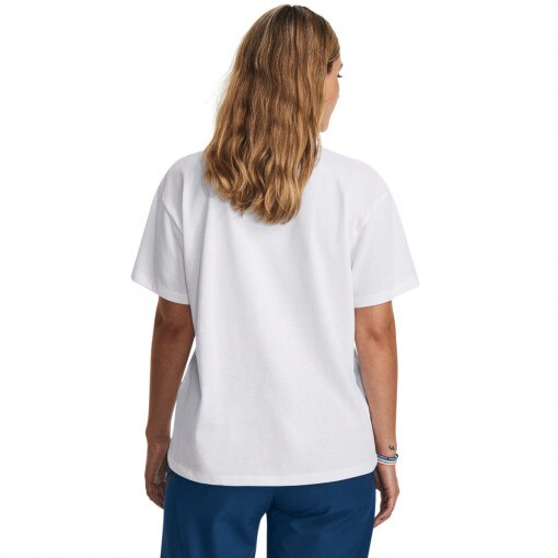 Damski t-shirt z nadrukiem Under Armour UA Make All Heavyweight SS - biały