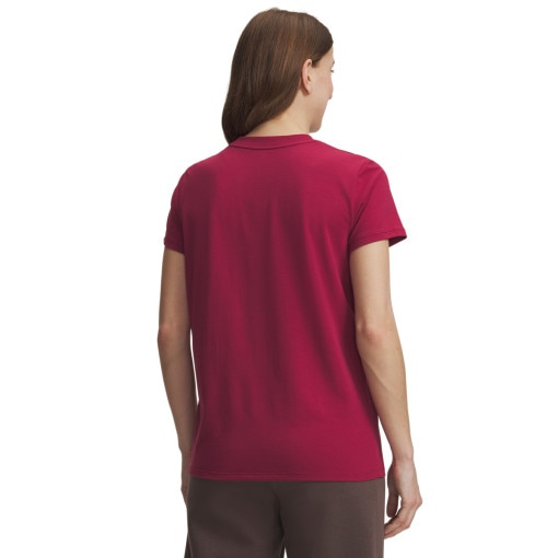 Damski t-shirt z nadrukiem Under Armour UA Rival Core SS - czerwony