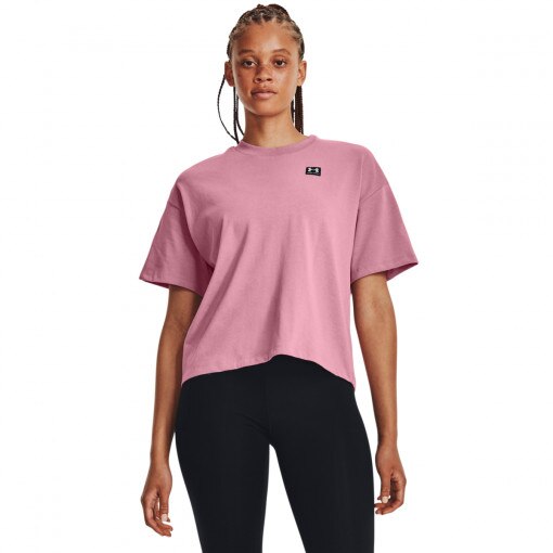 UNDER ARMOUR Damski tshirt z nadrukiem Under Armour Logo LC Oversized HW SS  różowy Różowy