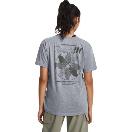 Damski t-shirt z nadrukiem Under Armour UA We All Play SS - szary