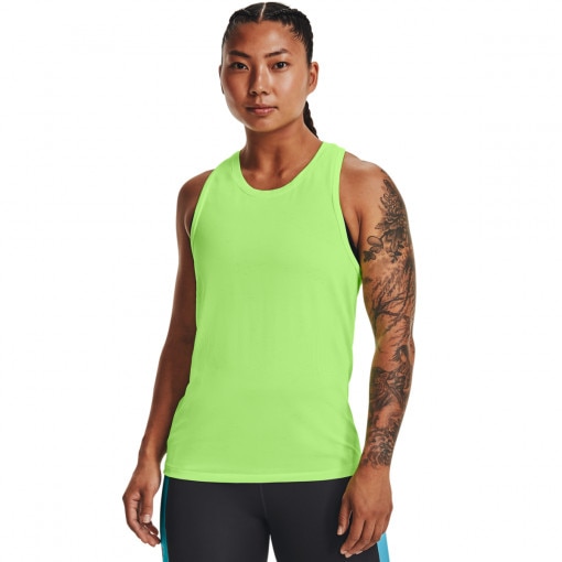 UNDER ARMOUR Damski top do biegania UNDER ARMOUR UA Seamless Run Tank  limonkowy Limonka