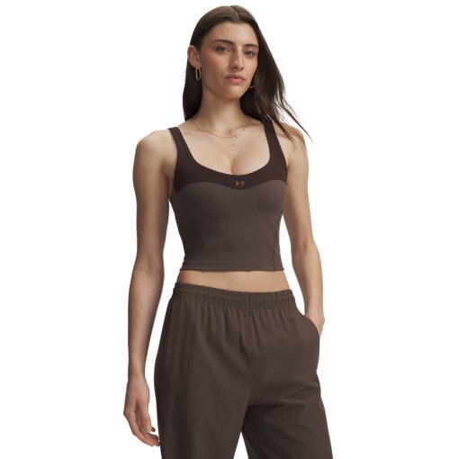 Obrazek dla: UNDER ARMOUR Damski top treningowy Under Armour Motion Colorblock Tank  brązowy Brązowy
