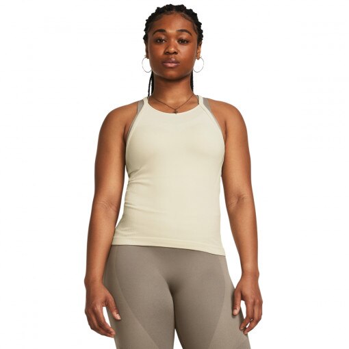 UNDER ARMOUR Damski top treningowy Under Armour Vanish Elite Seamless Tank  kremowy Kremowy
