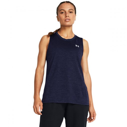 UNDER ARMOUR Damski top treningowy Under Armour Tech Tank Twist  granatowy  Granatowy