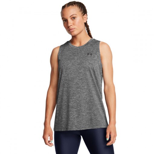 UNDER ARMOUR Damski top treningowy Under Armour Tech Tank Twist  szary  Szary