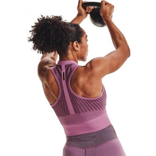  UNDER ARMOUR Damski top treningowy UNDER ARMOUR UA Rush Seamless Crop Top  różowy Różowy