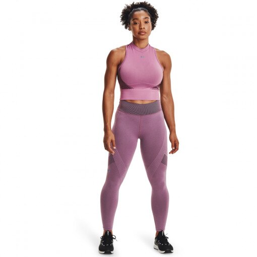 Damski top treningowy UNDER ARMOUR UA Rush Seamless Crop Top - różowy