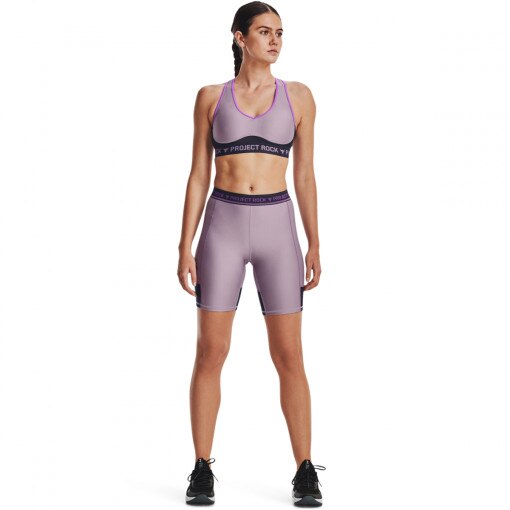 Obrazek dla: UNDER ARMOUR Damskie kolarki treningowe Under Armour Project Rock UA Bike Short  fioletowe Fioletowy