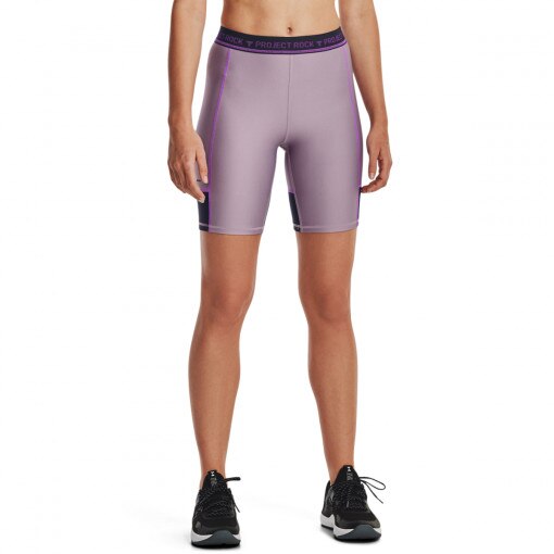 Damskie kolarki treningowe Under Armour Project Rock UA Bike Short - fioletowe