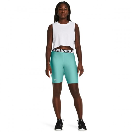 UNDER ARMOUR Damskie kolarki treningowe Under Armour UA HG 8in Short  turkusowe Turkusowy
