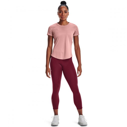 UNDER ARMOUR Damskie legginsy do biegania UNDER ARMOUR UA Fly Fast 3.0 Ankle Tight  bordowe Bordowy