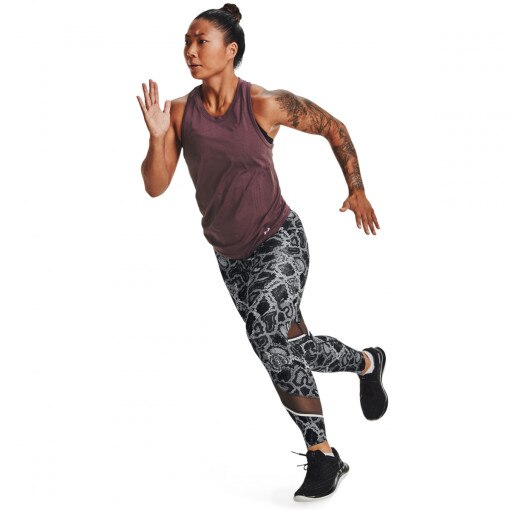 UNDER ARMOUR Damskie legginsy do biegania UNDER ARMOUR UA Speedpocket Ankle Tght II  białe Czarny