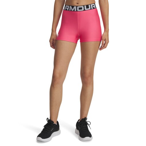 Damskie legginsy krótkie treningowe Under Armour UA Hg Authentics Shorty  - różowe