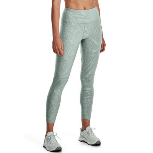 Damskie legginsy treningowe Under Armour Meridian Jacquard Ankle Leg - zielone