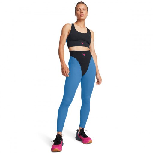 UNDER ARMOUR Damskie legginsy treningowe Under Armour Project Rock ProLet's Go Grind Ankle Leggings  niebieskie Niebieski