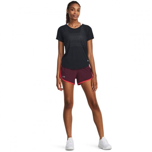 UNDER ARMOUR Damskie spodenki do biegania Under Armour Fly By 2.0 Short  bordowe Bordowy