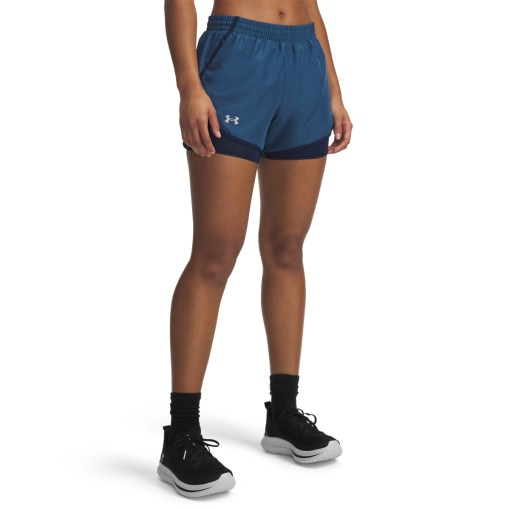 Damskie spodenki do biegania Under Armour UA Fly By 2in1 Short - niebieskie