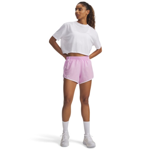  UNDER ARMOUR Damskie spodenki do biegania Under Armour UA Fly By 3'' Shorts  różowe Różowy