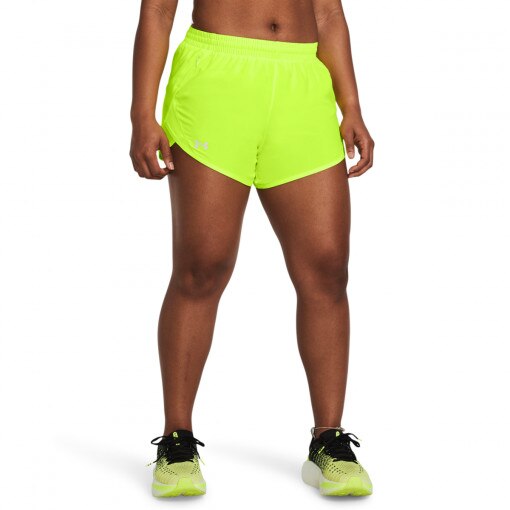Damskie spodenki do biegania Under Armour UA Fly By 3'' Shorts - zielone 