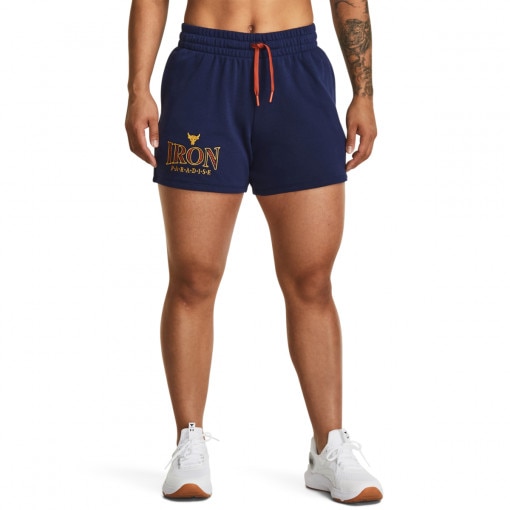 Damskie spodenki treningowe Under Armour Project Rock Everyday Terry Short - granatowe