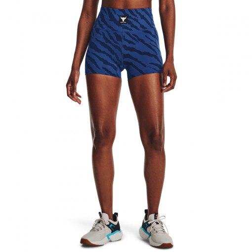 Damskie spodenki treningowe Under Armour Project Rock Meridian Pt St TG - granatowe