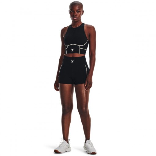 Obrazek dla: UNDER ARMOUR Damskie spodenki treningowe Under Armour Project Rock Meridian Short  czarne Czarny