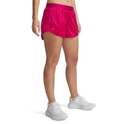 Damskie spodenki treningowe Under Armour Tech Play Up Shine Shorts - różowe